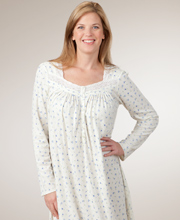 Eileen West Cotton-Rich Long Sleeve Ballet Nightgown - Majesty Print