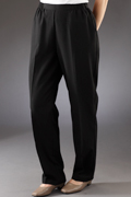 Koret Slimming Solutions Flat Front Women's Linen-look Black Pants - Short or Regular Length