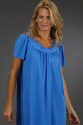 Plus Size Miss Elaine Classics Nylon Ballet Nightgown - Royal Blue