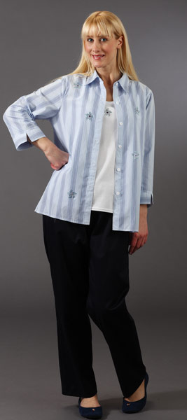 Koret Slimming Solutions Flat Front Women's Linen-look Black Pants - Short or Regular Length