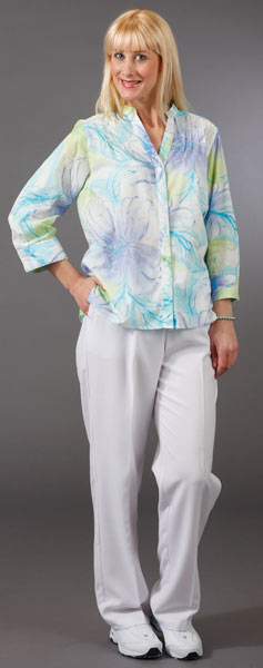 Plus Size Koret Slimming Solutions Flat Front Women's Linen-look White Pants - Women's Short Length