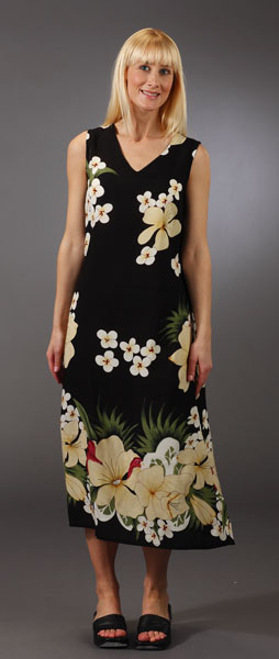 Last Ones Special - La Cera Casual Dress - Sleeveless Long Dress in Waikiki Nights 