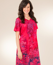 Plus Size La Cera Casual Dress - Short Sleeve Long Dress in Magenta Paradise