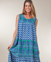 La Cera Dress - Soft & Easy 100% Cotton Sleeveless in Blue Rhapsody
