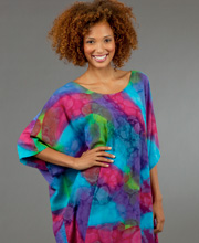 Bali Batiks Rayon Kaftan - One Size in Pool Party Print