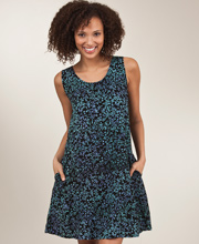 Treasures of Bali Cover Up Beach Dress Sleeveless Tank in Midnight Reef