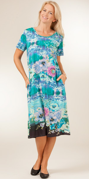 Plus Size La Cera "Easy Fit" Knit A-Line Dress to 4X- Daydreams