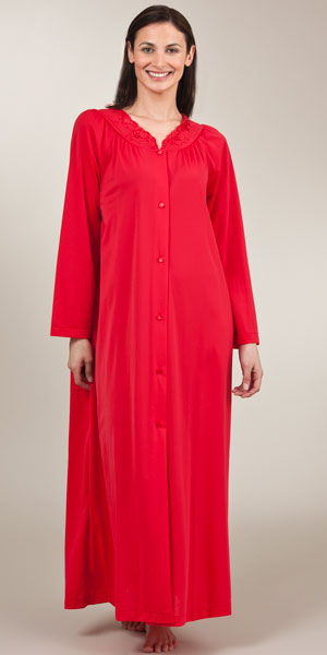 Shadowline Petals Long Sleeves Women's Robe - Ballet Red Robe