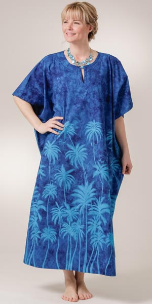 One Size Fits Most - 100% Cotton Caftan by Peppermint Bay - Miami Nights