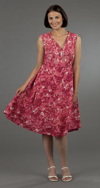 Sale - April Cornell Dress -100% Cotton Waltz Length in English Rose