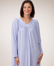 Plus Shadowline Petals Long Sleeves Long Nightgown - Peri