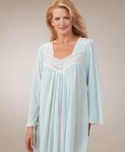 miss elaine silk essence long sleeve night gown