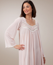miss elaine silk essence long sleeve nightgown