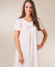 Sale -  Shadowline Petals Flutter Sleeves Long Nightgown - Pink