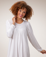calida 100% long sleeve classic cotton nightgown
