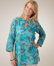Semi-Sheer 100% Cotton Tunic for Women - Bahama Daze 