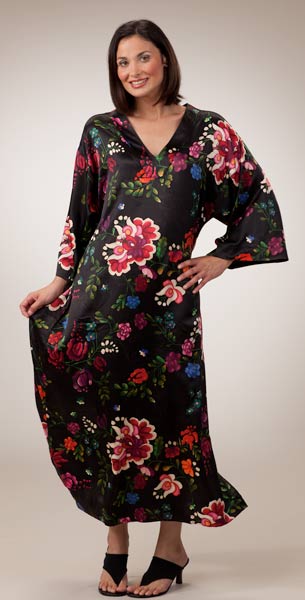 Special - Natori ''N'' Charmeuse Caftan - Midnight Floral