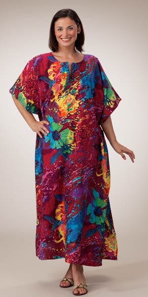 Coco Plum Peppermint Bay 100% Cotton Caftan - Lounger Style