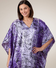 Sant&eacute; Satin Kaftans - Charmeuse Caftan One Size in Shattered Amethyst