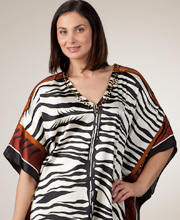 Sant&eacute Satin Kaftans - Charmeuse Caftan One Size in African Zebra