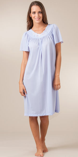 Special - Plus Shadowline Petals Flutter Sleeves Waltz Nightgown - Peri