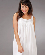Sale - Plus Eileen West Sleepwear - Plus Size Sleeveless Cotton Lawn Ballet Nightgown - White Patisse