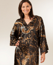 Ti Lung ''N'' by  Natori Caftans - Black Dragon Charmeuse Caftan