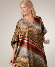 Satin Charmeuse Caftan - One Size Fits Most in Tiamo Beach