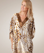 Caftans in Satin Charmeuse - One Size Caftan in Golden Dreams