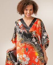 Satin Caftan - One Size Fits Most in Tiger's Fancy