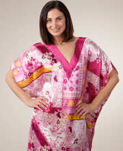 Satin Caftans - One Size in Cherry Blossoms