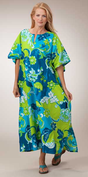 Cotton Caftans - Peppermint Bay Caftan in Beach Breeze