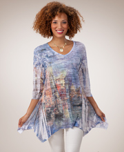 Burnout Sublimation Slightly Sheer Tunic  by Jess & Jane - Venetian Holiday 