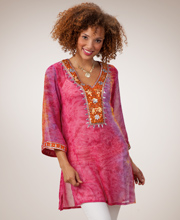 Sale - Elegant Tunics for Women - Semi-Sheer  Peppermint Bay Beach Cover-up or Tunic Top in Arabesque