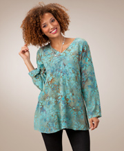 Tunic Top by Lost River with Shirring by Lost River in Aquarius