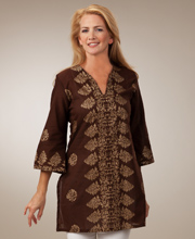 Peppermint Bay Cotton Tunics - 100% Cotton Tunic in Cleo Brown
