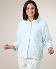Cloud Fleece Bed Jacket - Soft Blue
