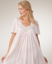 miss elaine silk essence long nightgown aqua