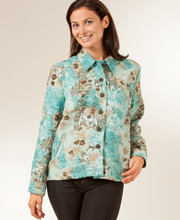 Clearance - Company Collection Sueded Collared Blouse - Sundance Teal