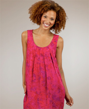 Sale - Bali Batiks Sleeveless Short Patio Dress - Magenta Tie Dye