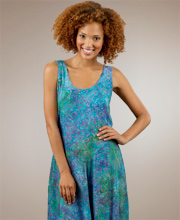 Plus Size Batik Dress Long Sleeveless - Enchantment