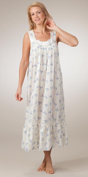 Sale Eileen West Sleeveless Cotton Lawn Ballet Chalet Spray Print Gown