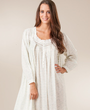 Eileen West Peignoirs - Cotton Lawn Long Nightgown Robe in Sweet Pea Print