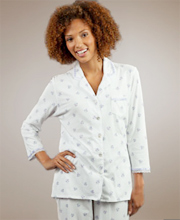 Sale - Eileen West Petal Soft Pima Cotton Knit Long Sleeve Pajama Set - Dotted Lilac Ditsy