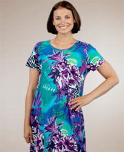 Sale - La Cera "Easy Fit" Knit A-Line Dress - Ocean Paradise