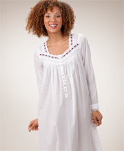 Special -  Eileen West Long Sleeve Cotton Lawn Nightgown - Crystal Velvet