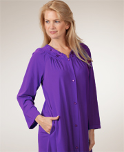 Nylon Petals Long Sleeves Long Robe - Purple Robe by Shadowline