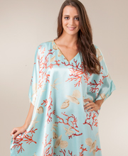 Satin Charmeuse Caftan - One Size in Seaglass