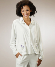 Size XL Only - Featherlight Ivory Fleece Bed Jacket 