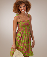 Sale Beach Dress by Treasures of Bali - Rayon Spaghetti Strap Coverup in Tropical Rainforest
